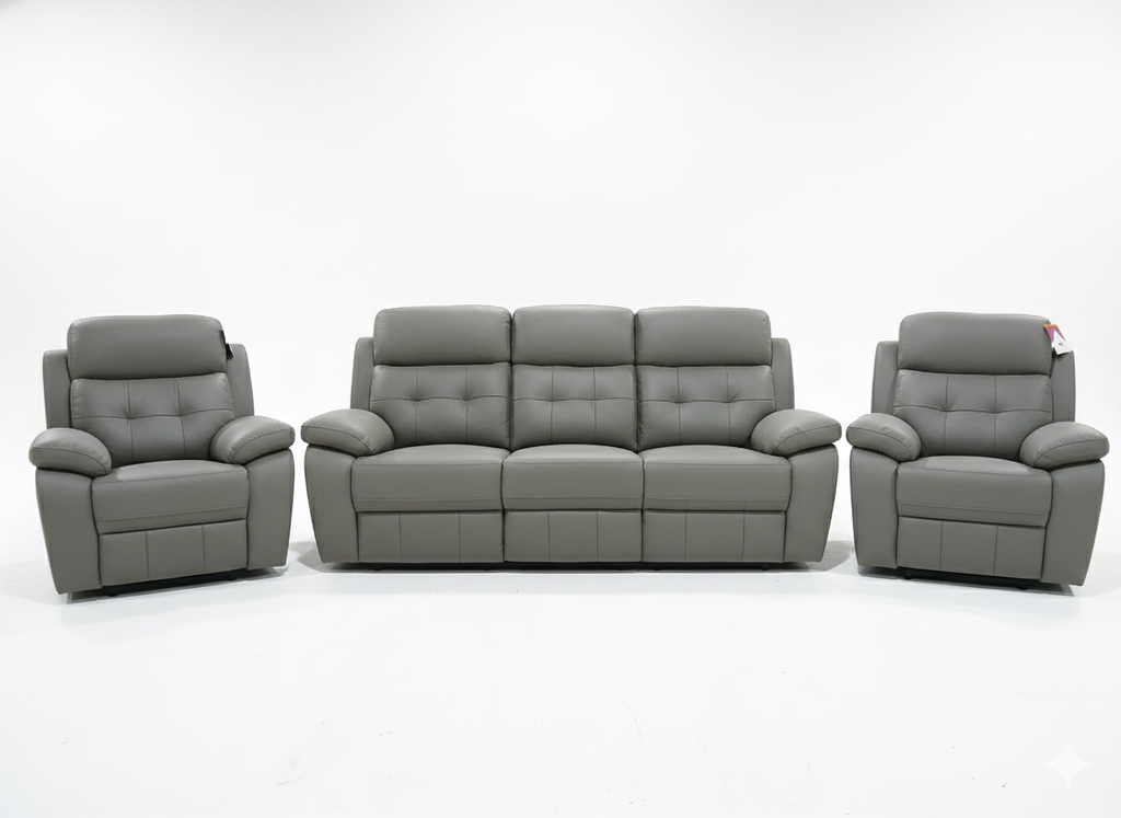 COSMIC 3+1+! MANUAL RECLINER SET GRAY