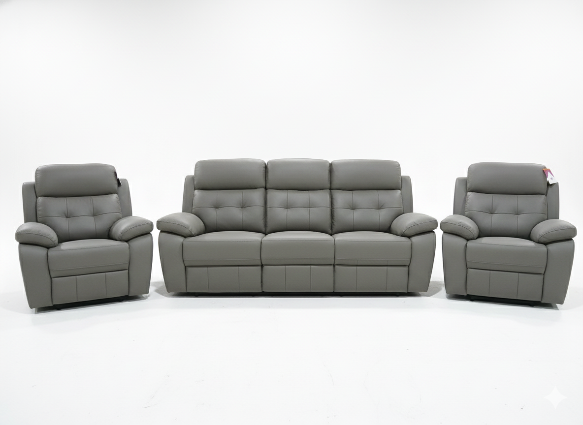 COSMIC 3+1+! MANUAL RECLINER SET GRAY