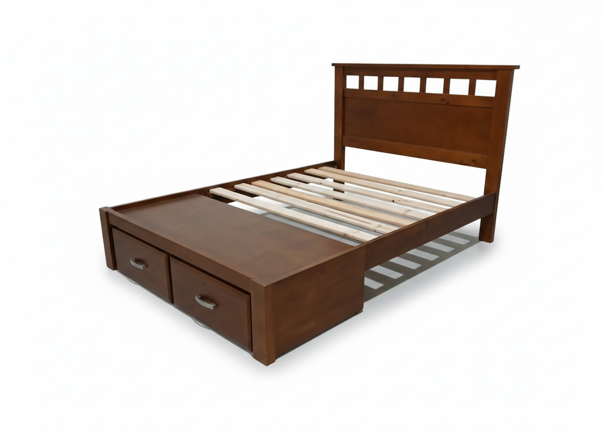 HOMEFUR DOUBLE BED WITH 2 DRAWERS