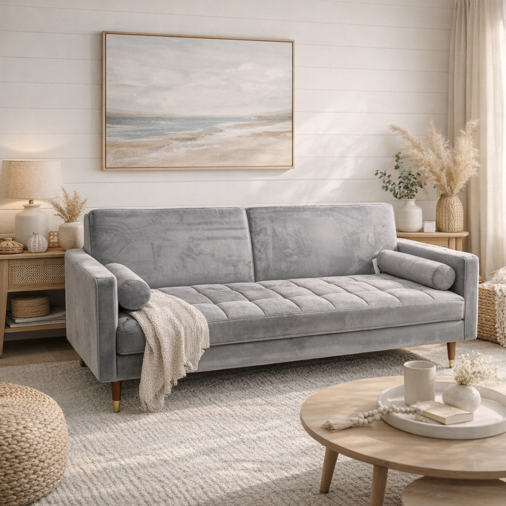 Brandon Fabric Sofa Bed – Grey Fold-Out